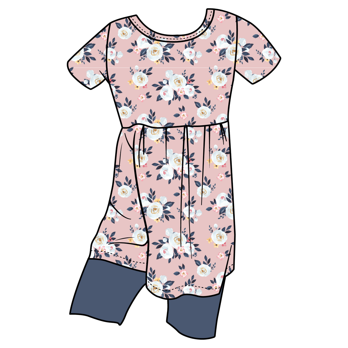 Maggie Floral Bamboo Short Sleeve Tunic + Short Set