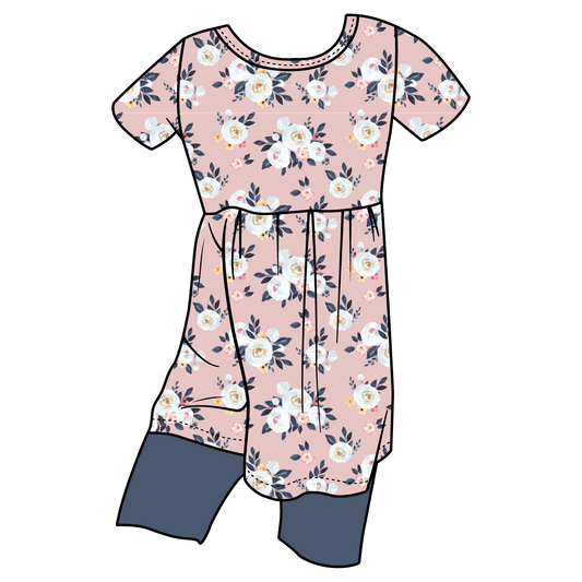 Maggie Floral Bamboo Short Sleeve Tunic + Short Set
