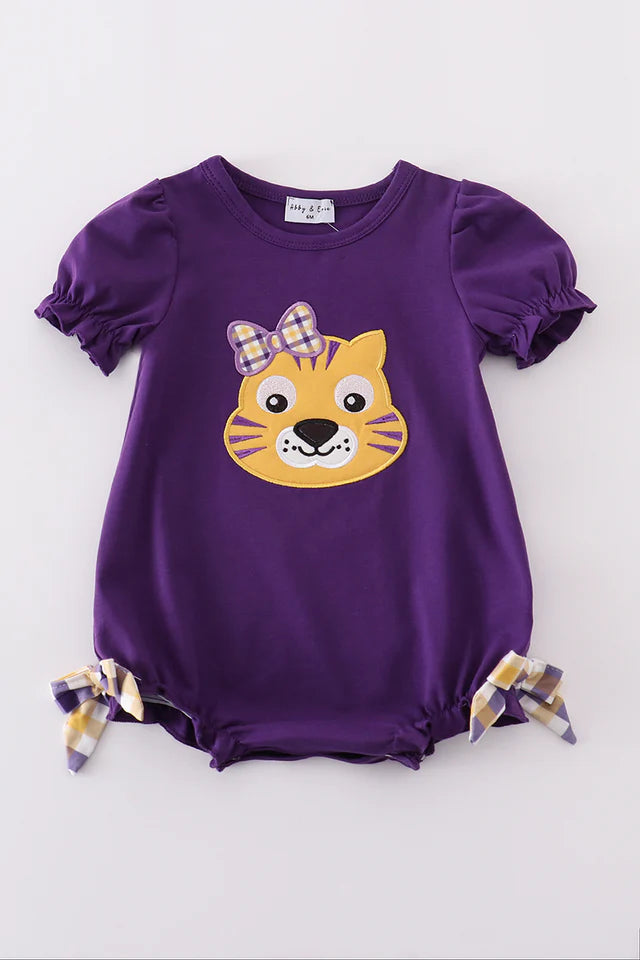 LSU Bow Tiger Applique Bubble