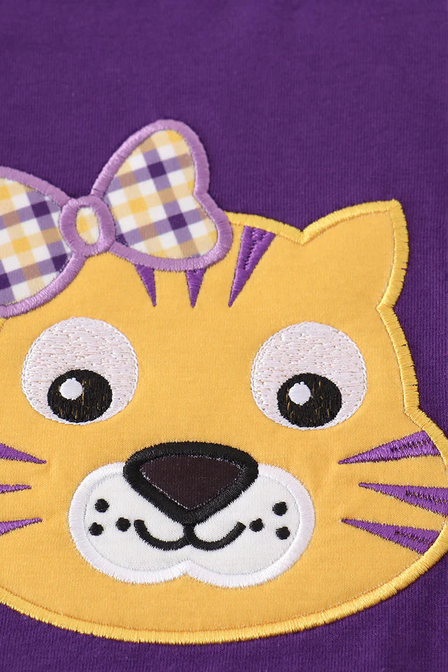 LSU Bow Tiger Applique Bubble