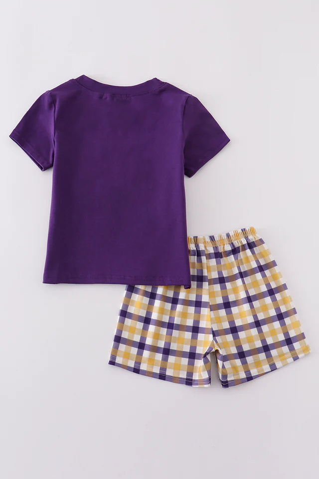 LSU Tiger Applique Boy Short Set