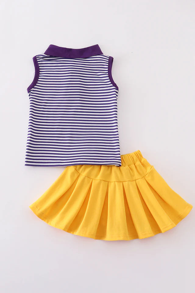 LSU Embroidery Skort Set