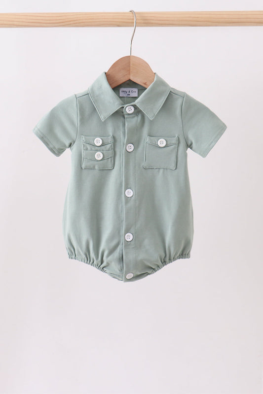 Sage pocket button down bubble