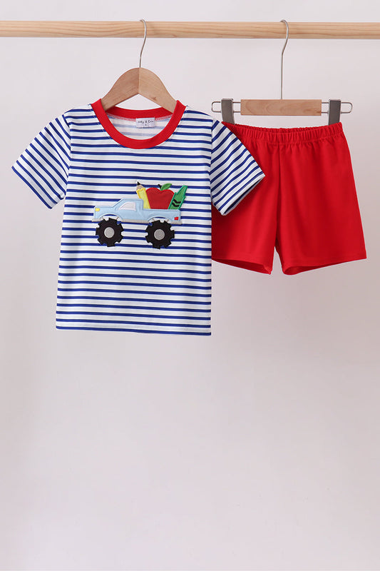 Red Apple Truck Appliqué Set