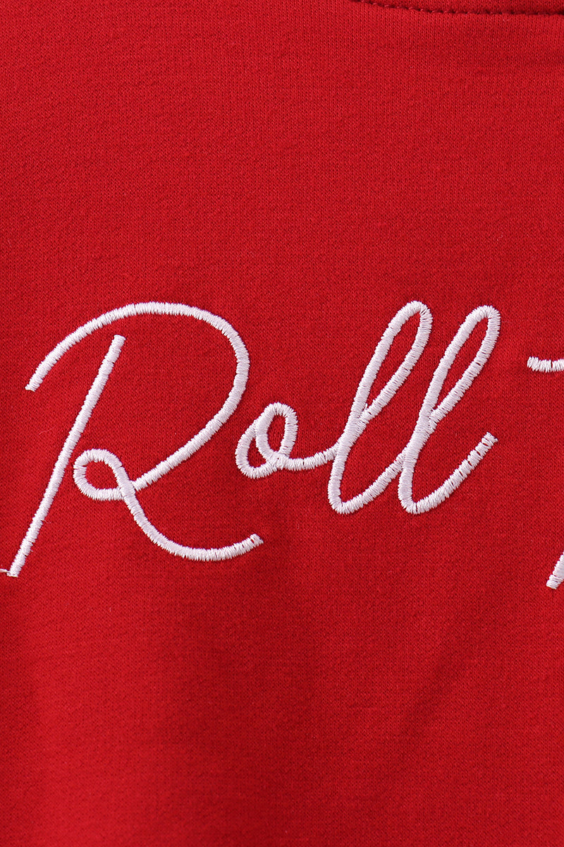 Maroon Alabama Roll Tide Embroidery Top