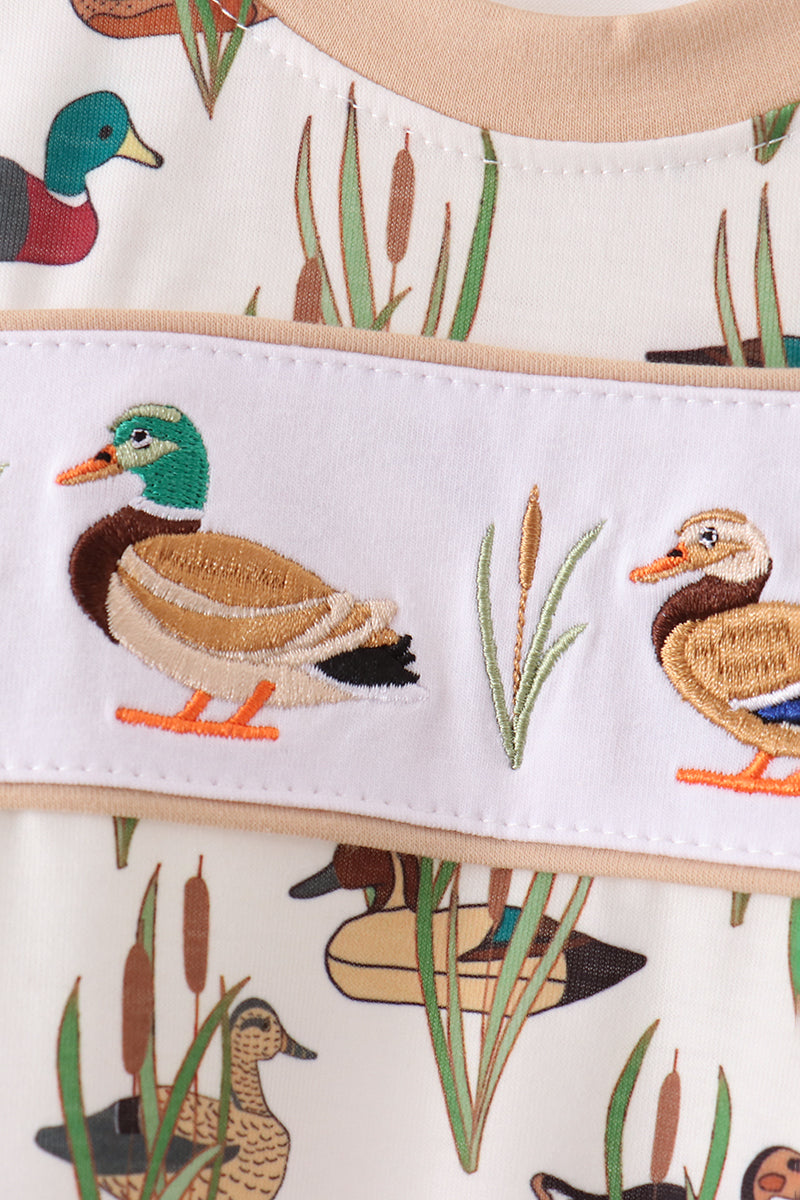 Duck embroidery romper