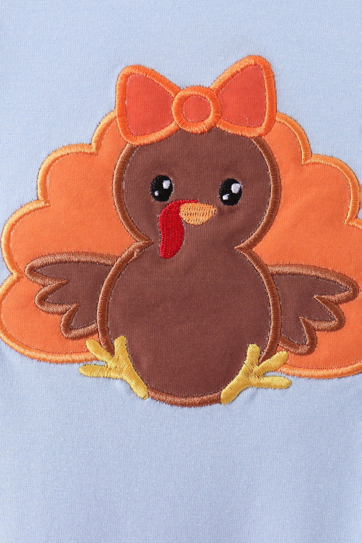 Blue Turkey Applique Ruffle Romper