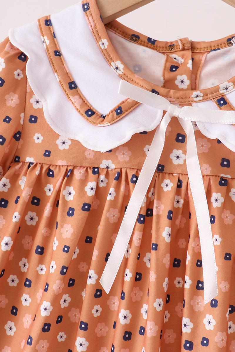 Fall floral print dress