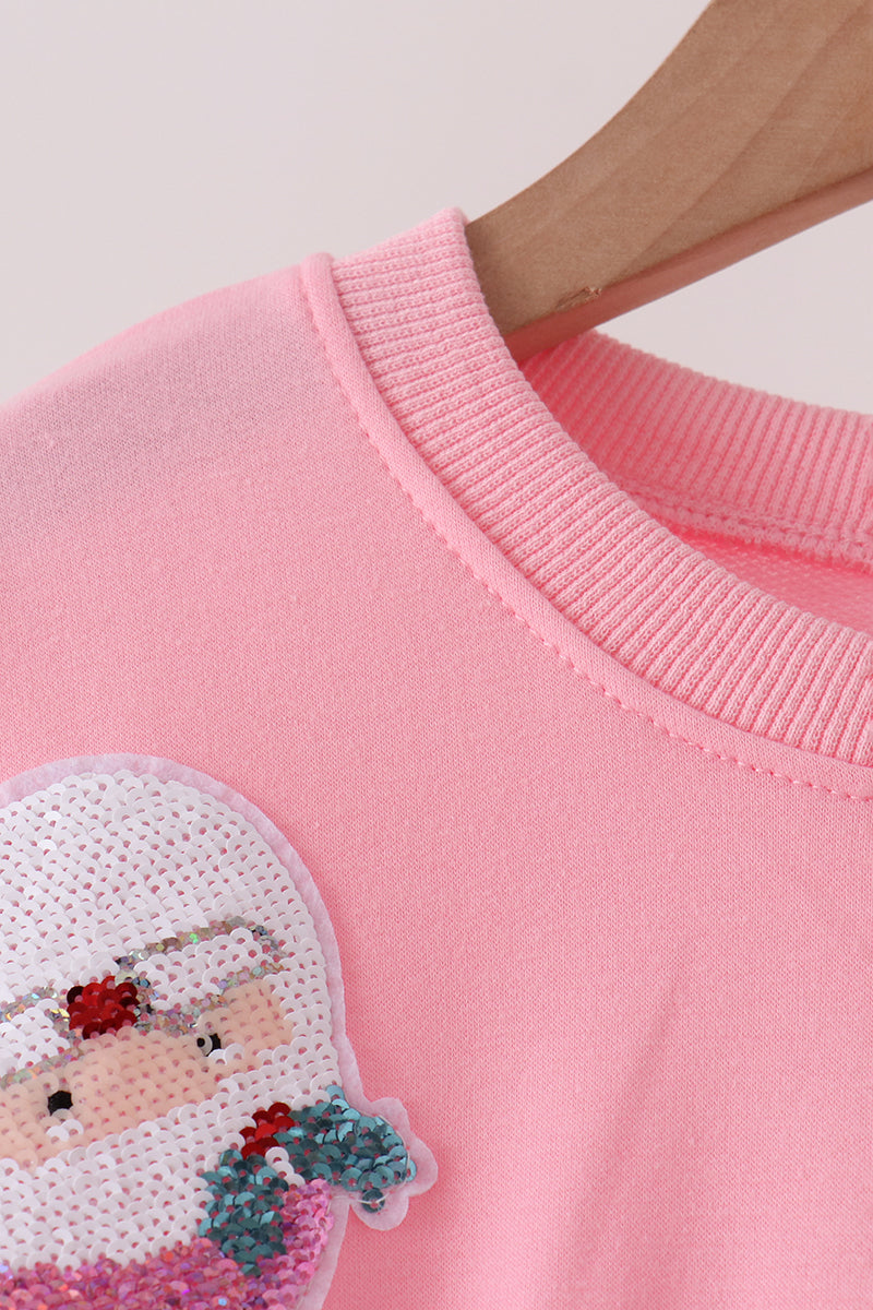 Pink Santa Sequin Top
