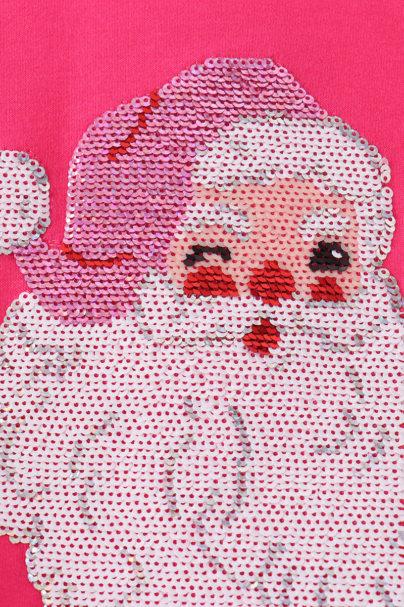 Hot Pink Santa Sequin Top