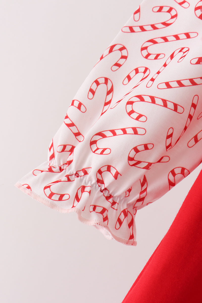 Red Candy Cane Sequin Ruffle Dress