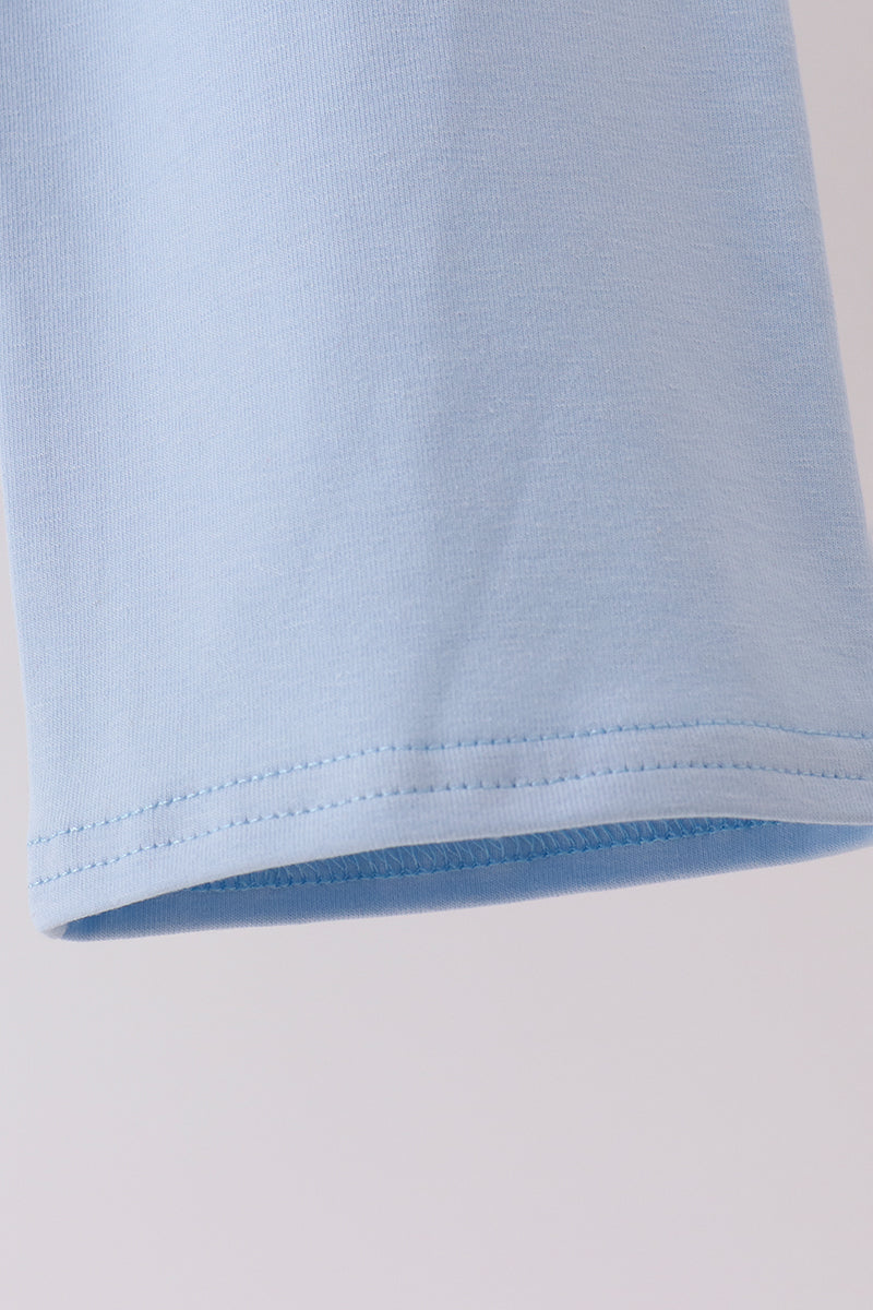 Blue Castle Applique Stripe Pants Set