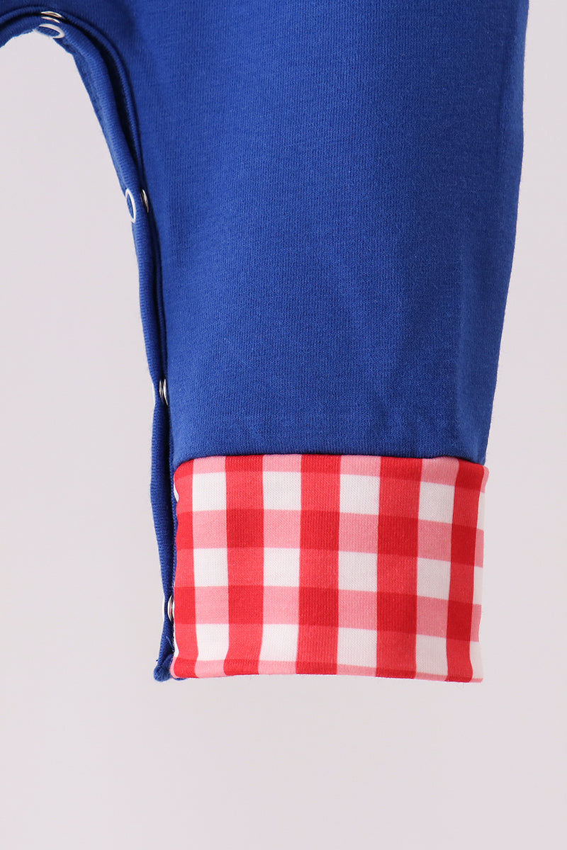 Blue Fire Truck Applique Romper