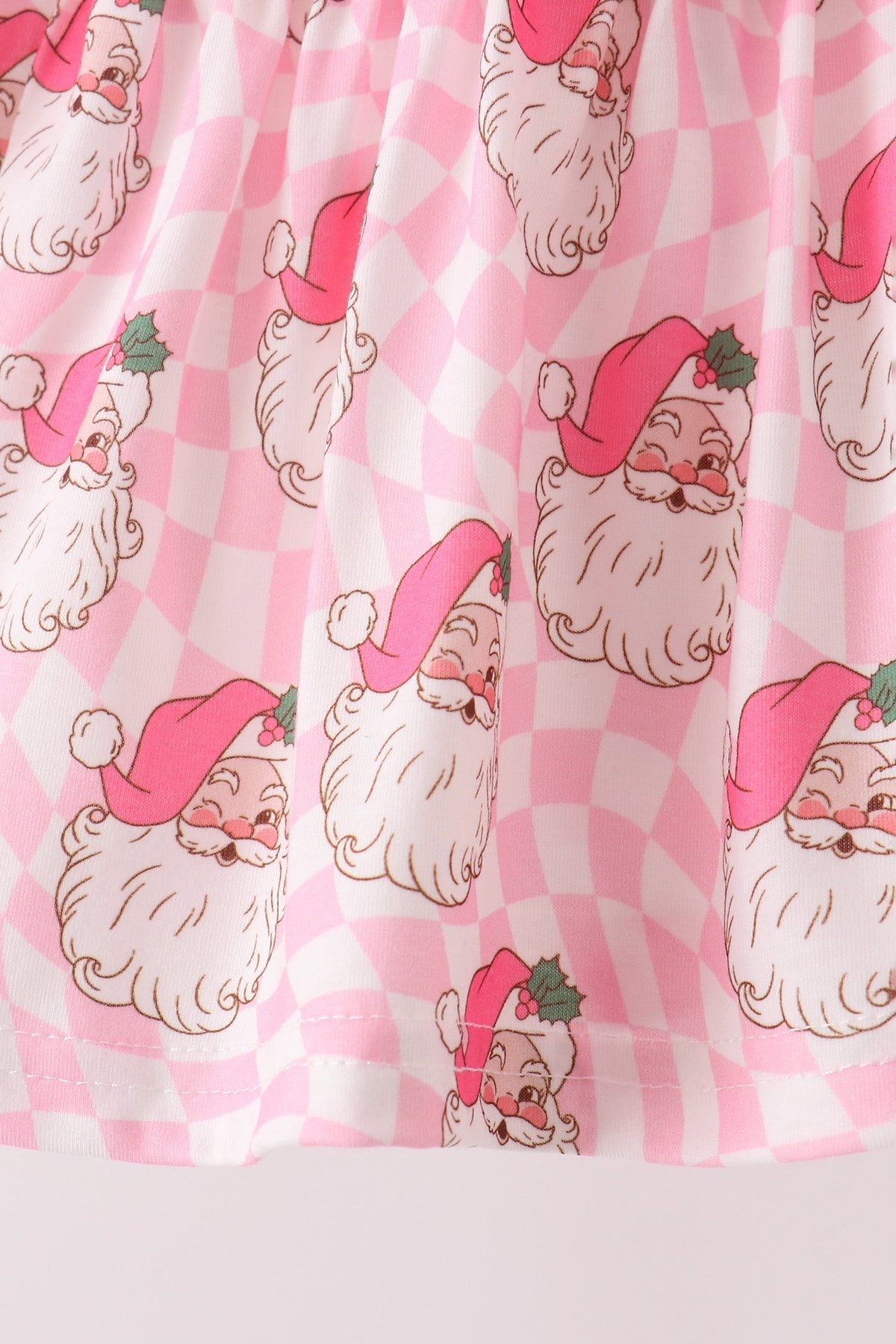 Pink Santa French Knot Ruffle Bloomer Set