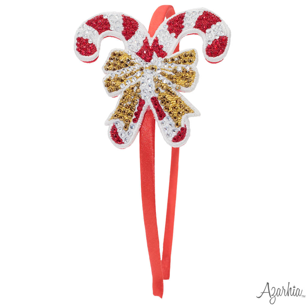 Candy Cane Rhinestone Patch Headband