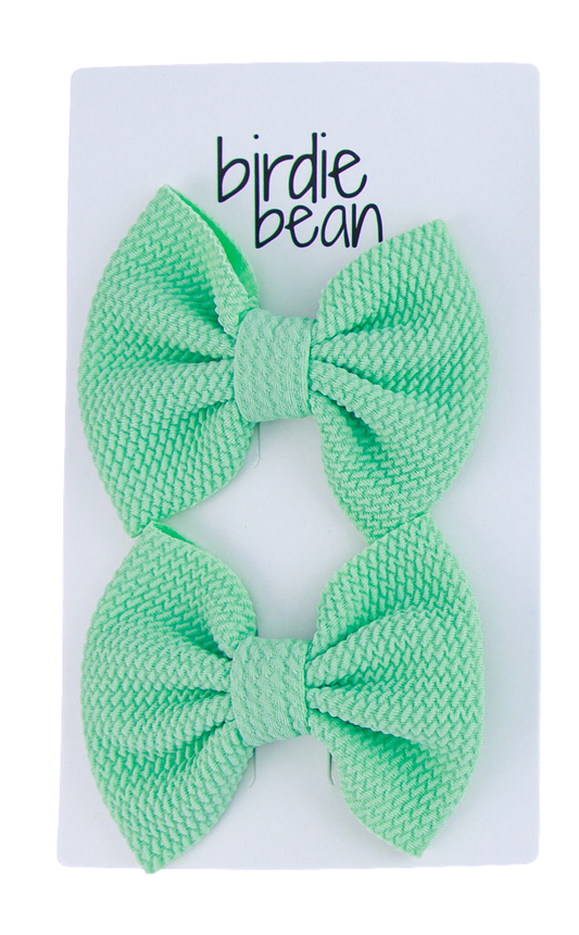 Mint Clippy Bow Set
