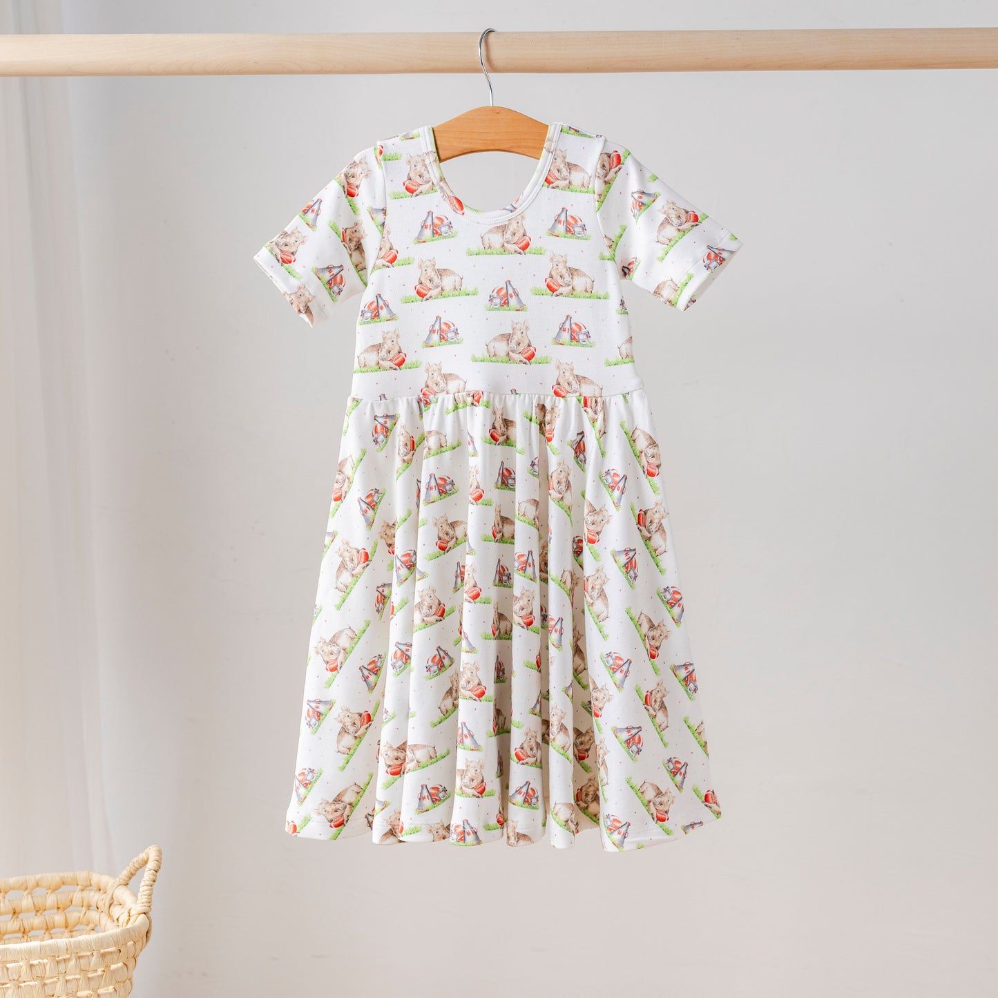 Boar Mascot Mania Organic Cotton Dress for Kids