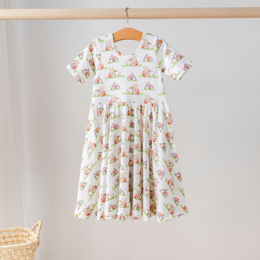 Boar Mascot Mania Organic Cotton Dress for Kids