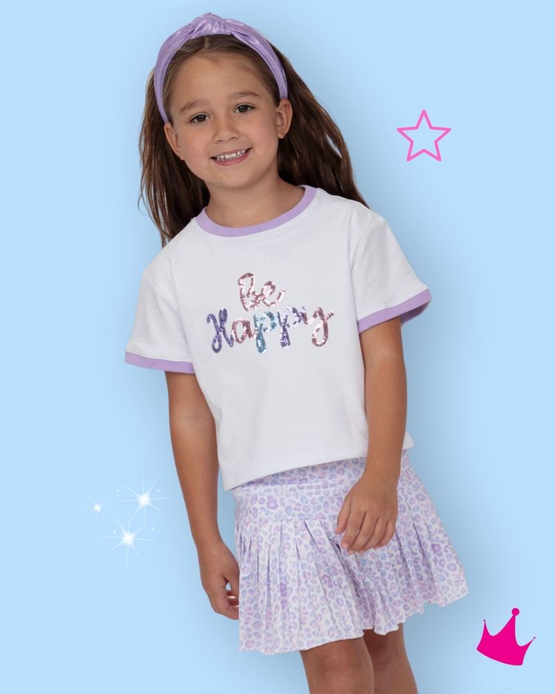 Azarhia Girls Leopard Love Mini Pleated Skort | Pastel Leopard Boutique Tennis Skirt