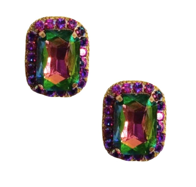 Mardi Gras Statement Stud Earrings