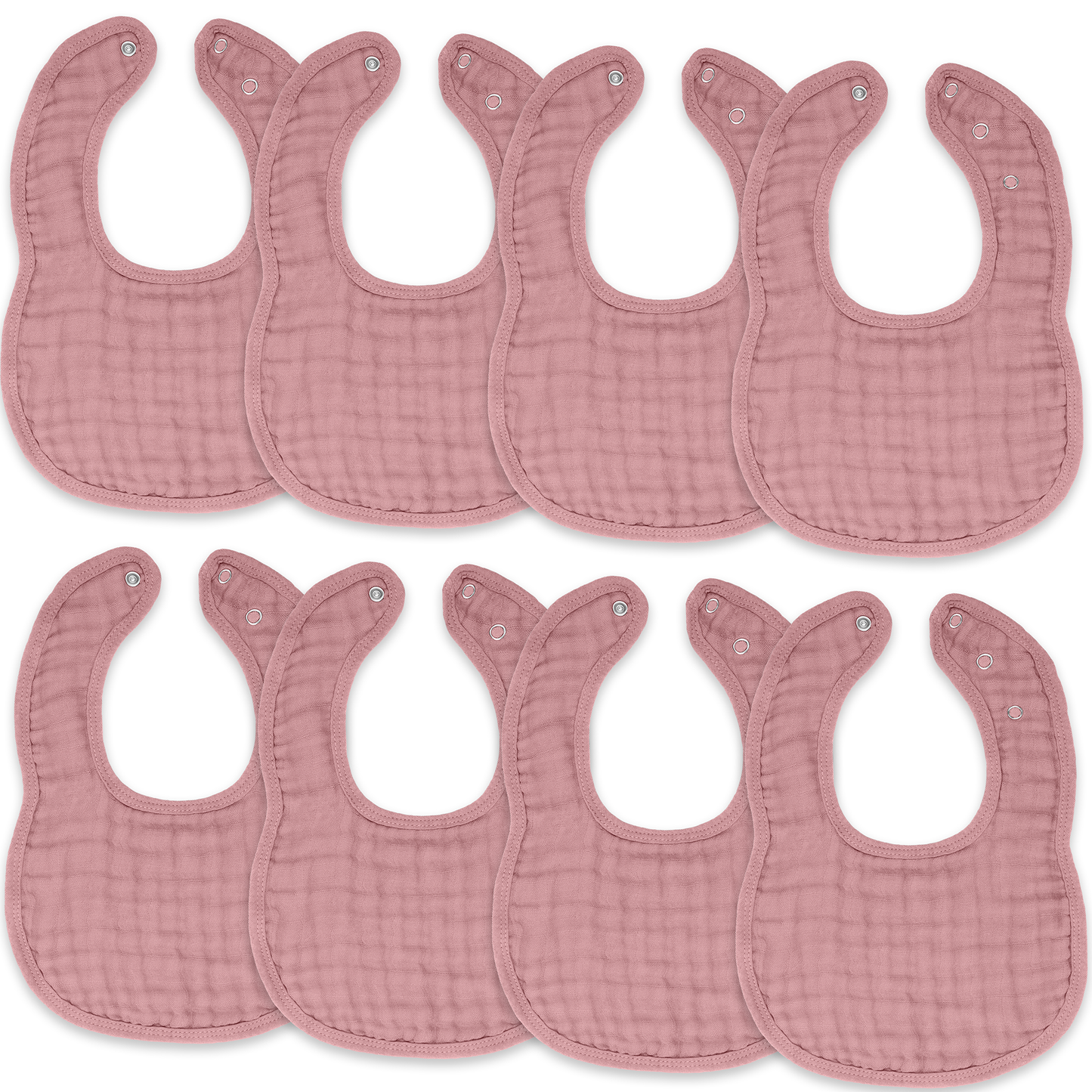 Muslin Bibs in Mauve