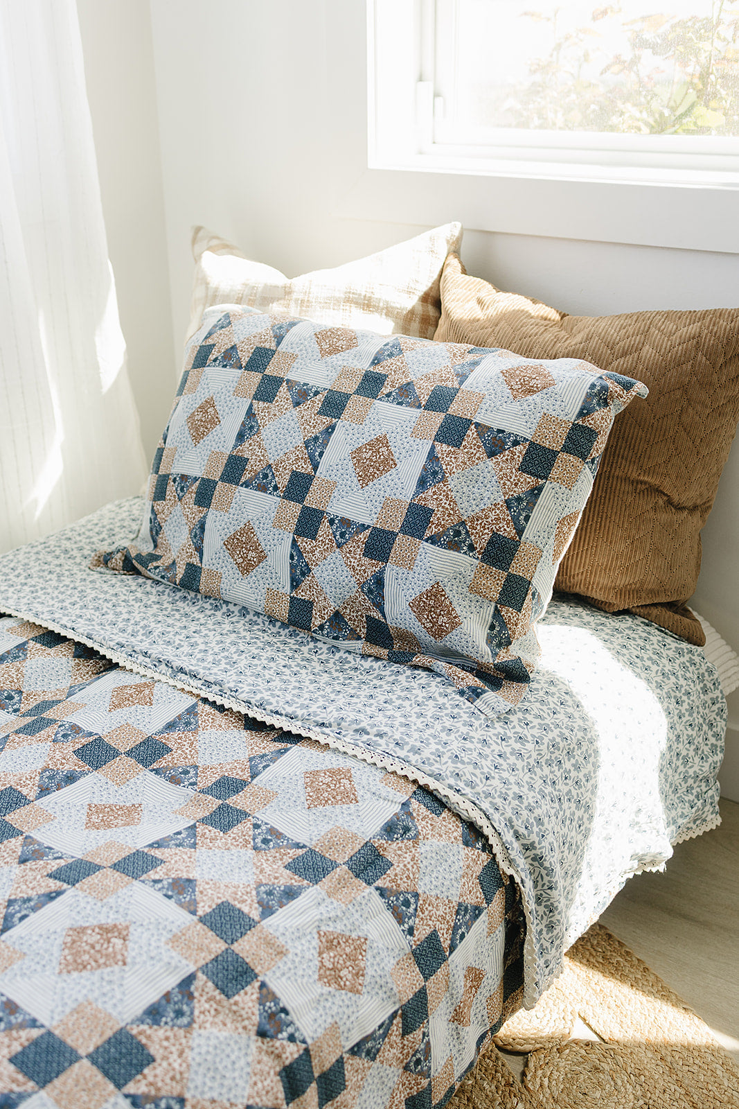Patchwork Print Muslin Pillow Case