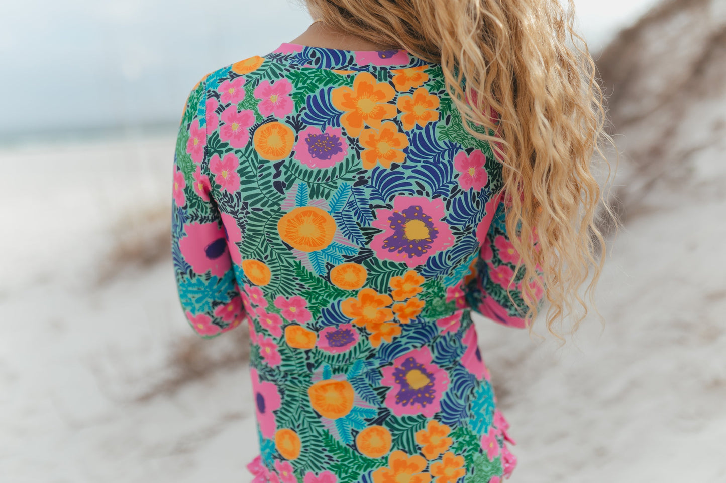 Mia Multi Colored Floral Zip Swimsuit