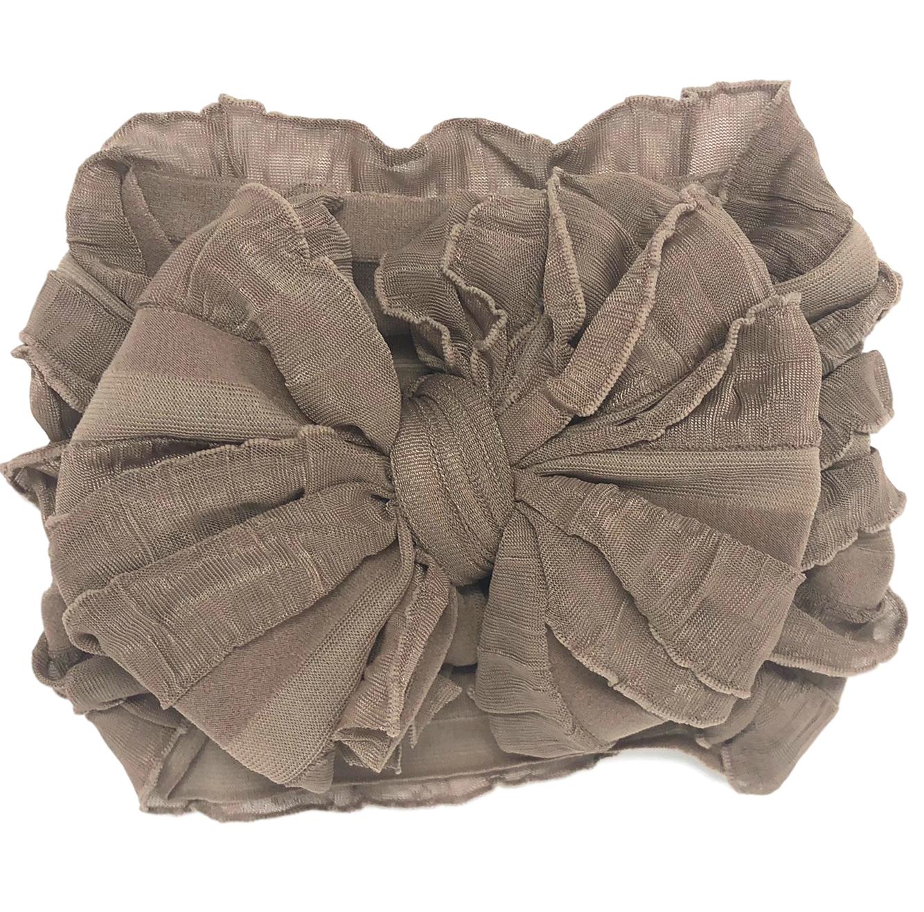 Ruffled Headband-Mocha