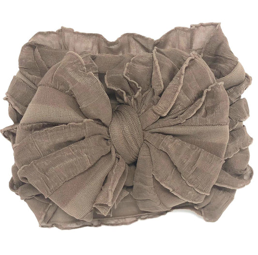 Ruffled Headband-Mocha