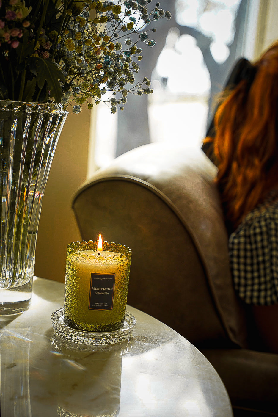 Meditation Moonlit Moss Natural Candle 8oz Kaia Collection