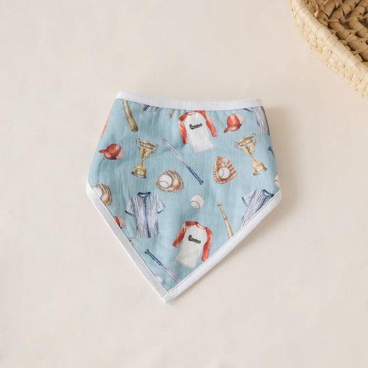 Let's Play Ball Organic Muslin Bib (Pre-Order Arriving Spring 2026)