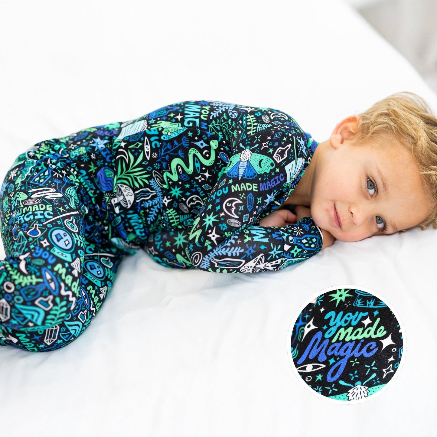 The Second-Skin 2-Piece Long Sleeve Pajama | Mystic Mama (Blue)
