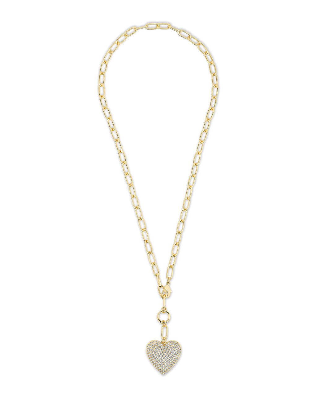 Disco Heart CZ Statement Necklace
