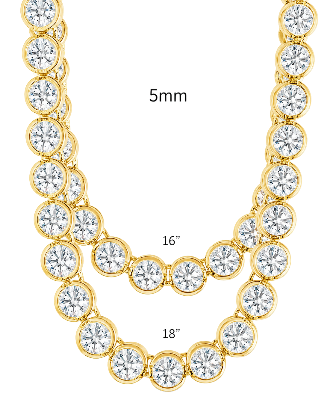Helene Bezel CZ Tennis Necklace