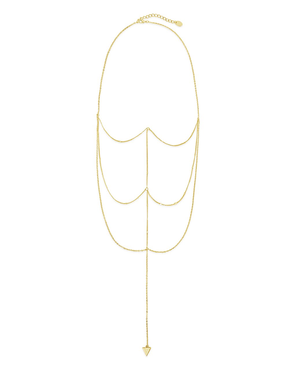 Triple Layer Triangle Drop Chain Necklace