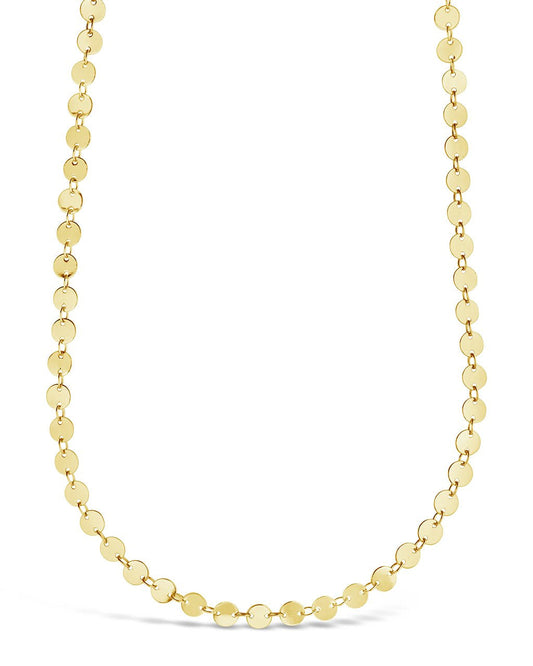 Round Disk Long Chain Necklace