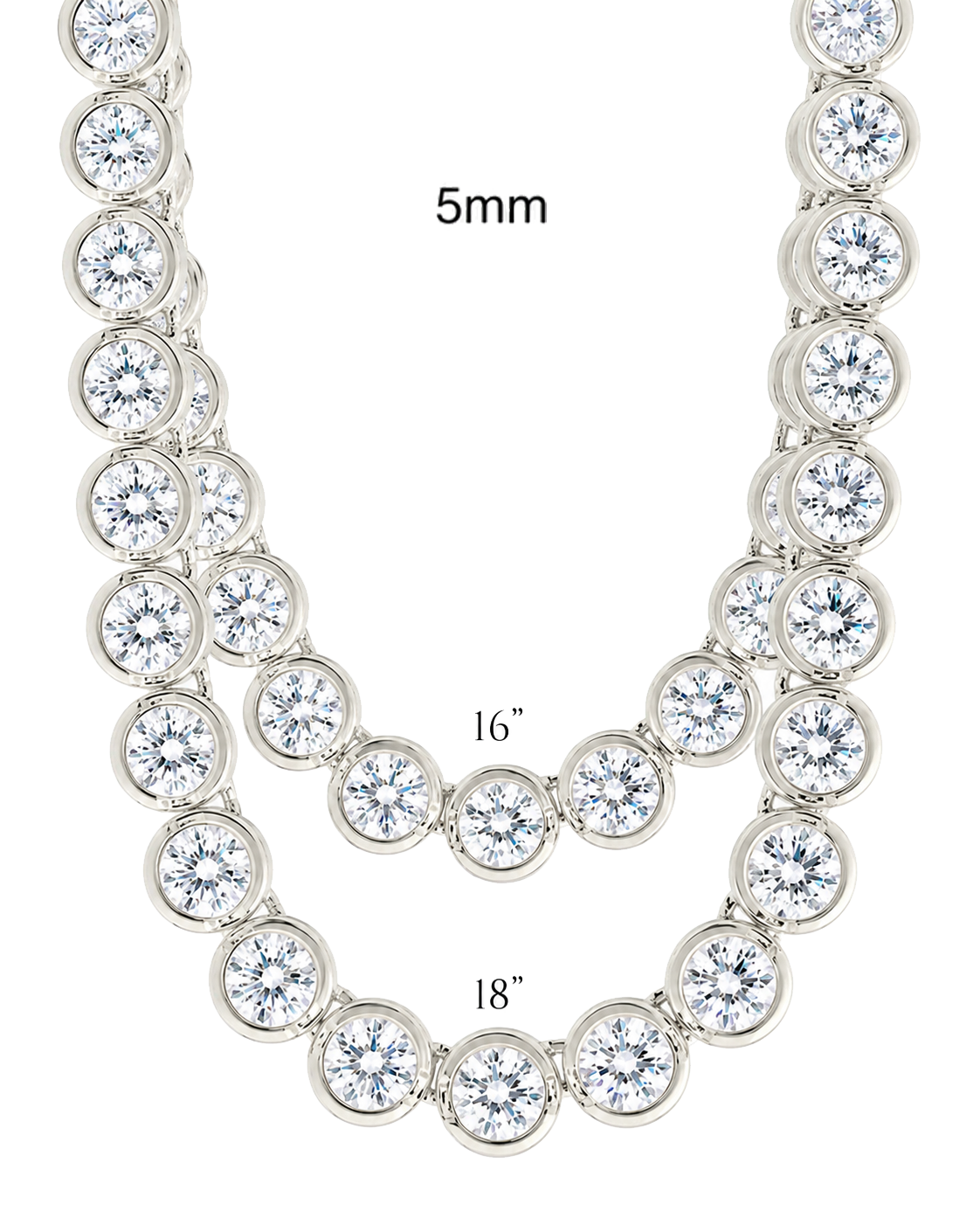 Helene Bezel CZ Tennis Necklace