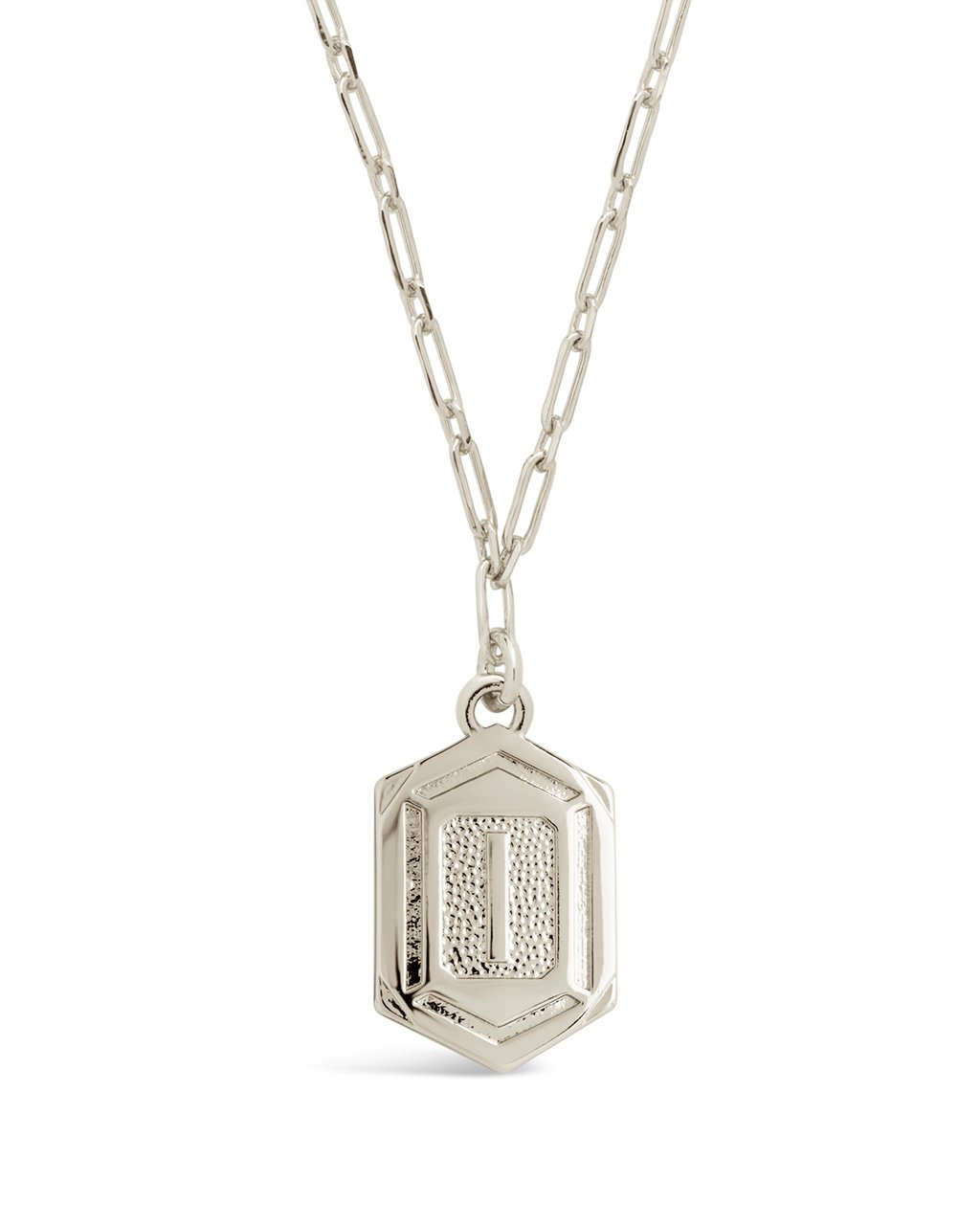 Hexagon Tag Initial Pendant Necklace
