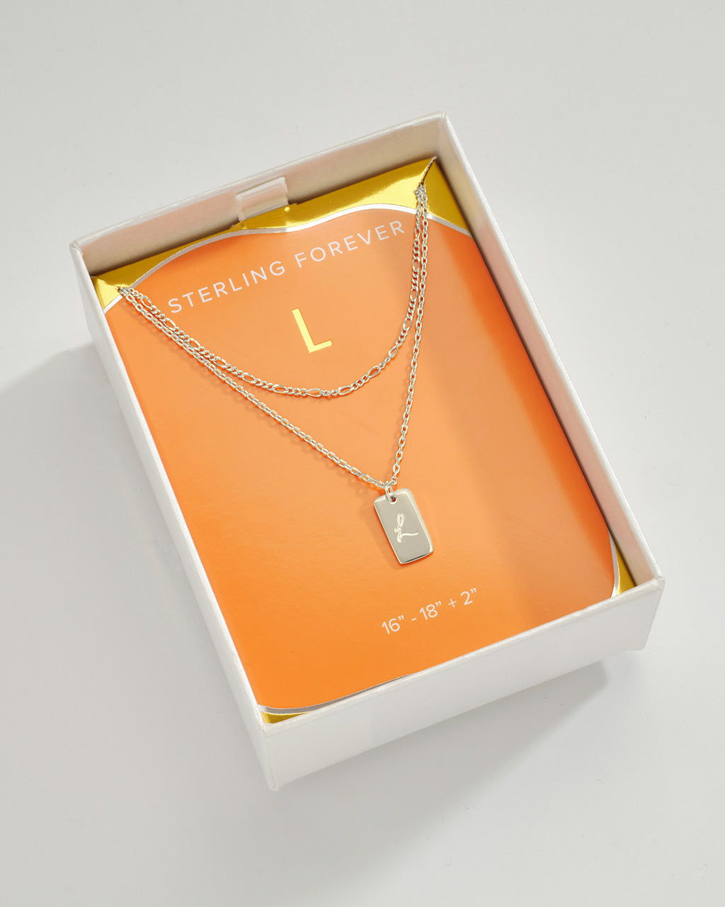 Initial Tag Layered Chain Necklace