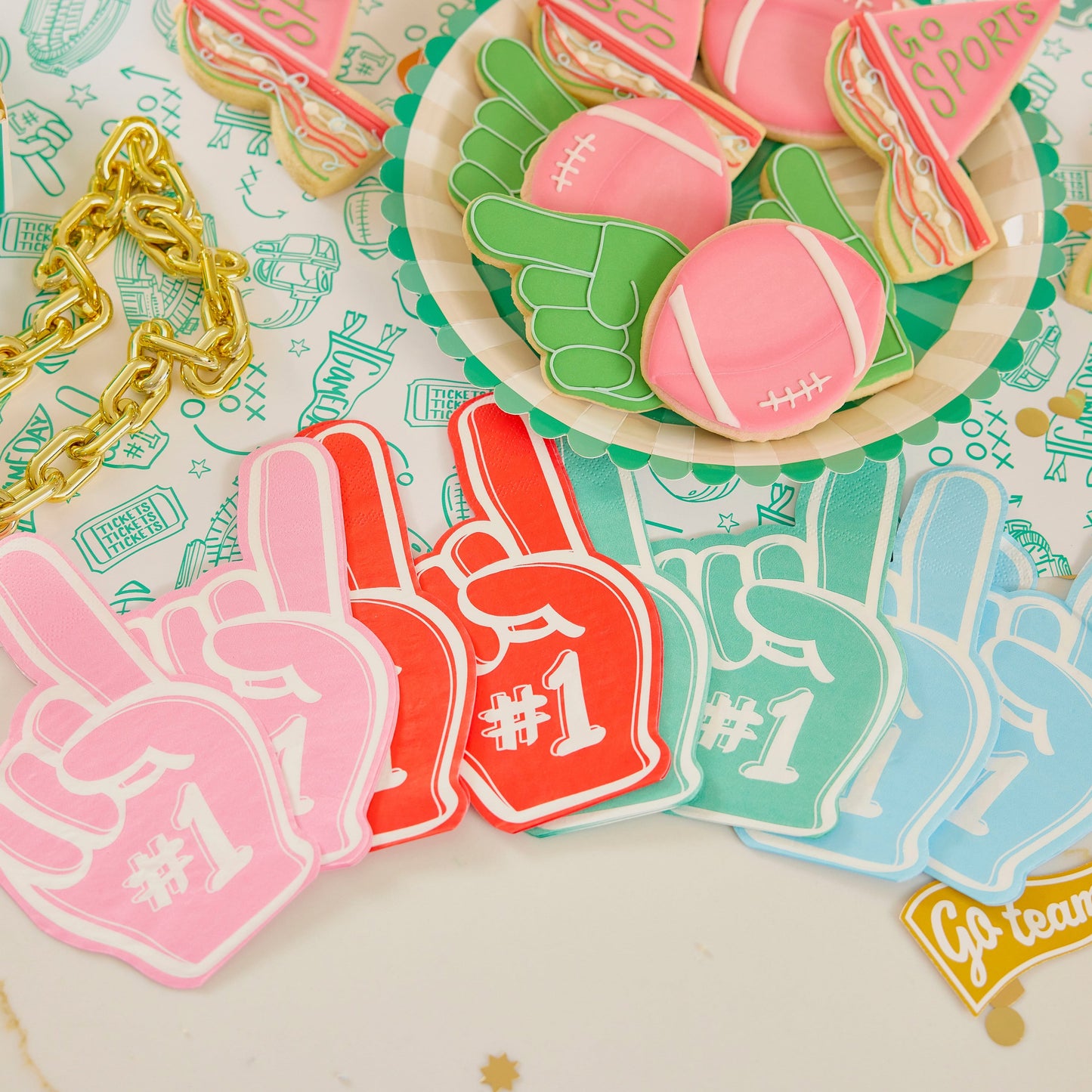 Foam Finger Multicolor Cocktail Napkins (20 Ct)