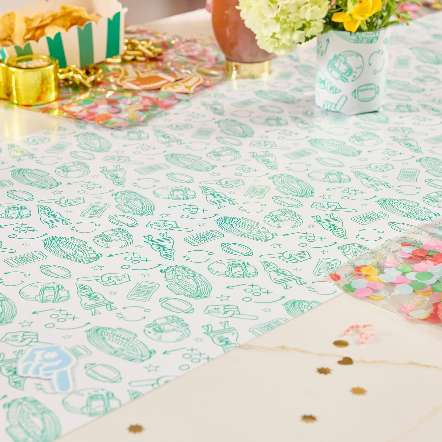 "Game Day Goals" Paper Table Runner (25 ft, cut to fit)