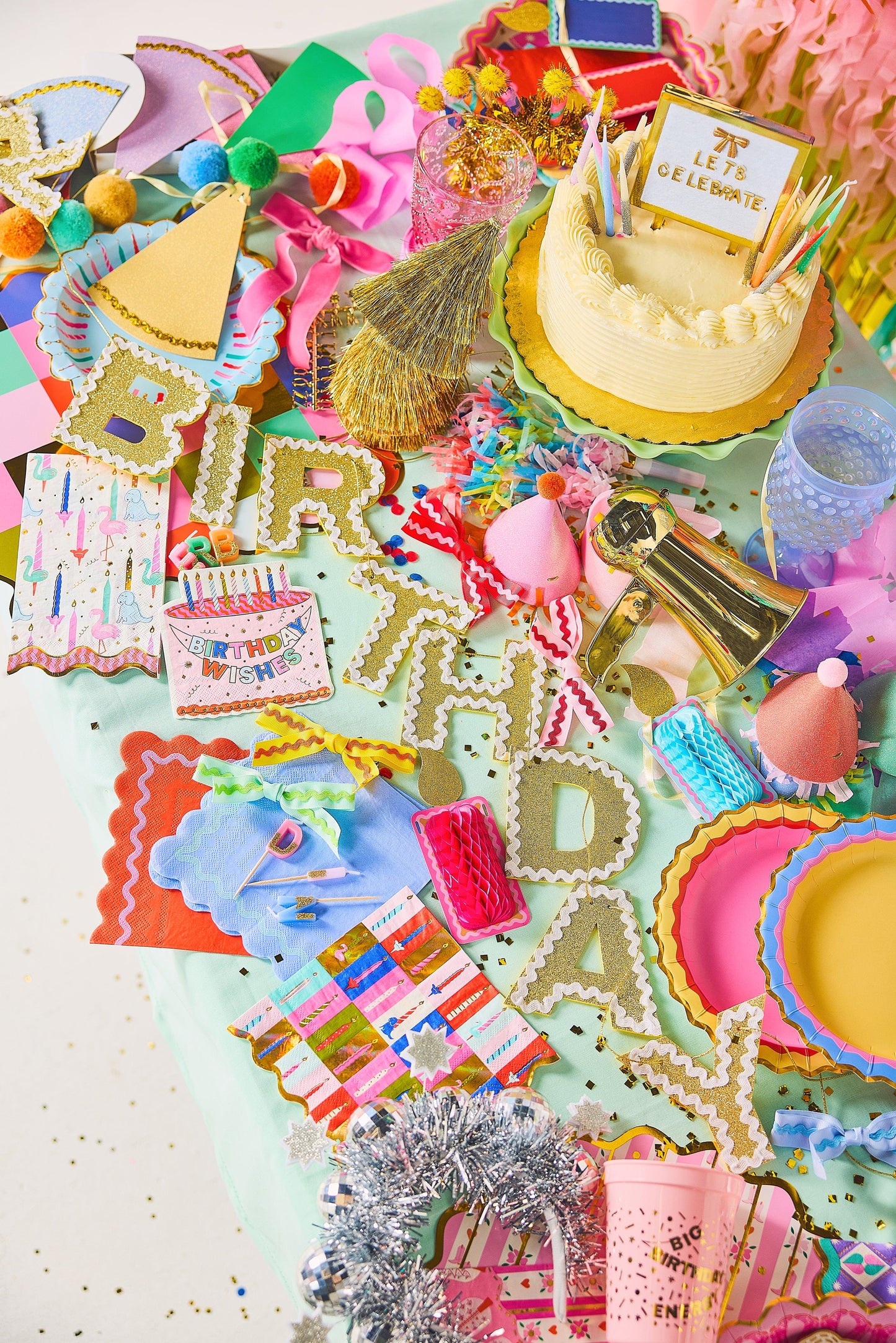 Happy Birthday Gold Shimmer Banner (Reusable Garland)