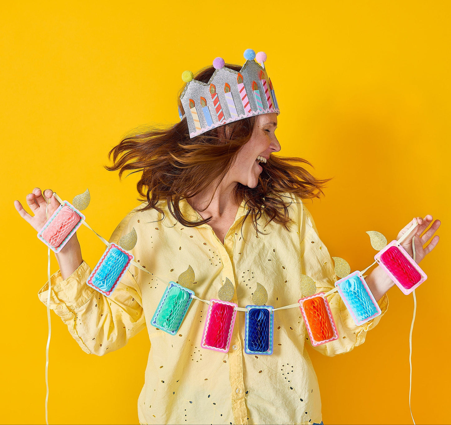 Honeycomb Birthday Candle Banner