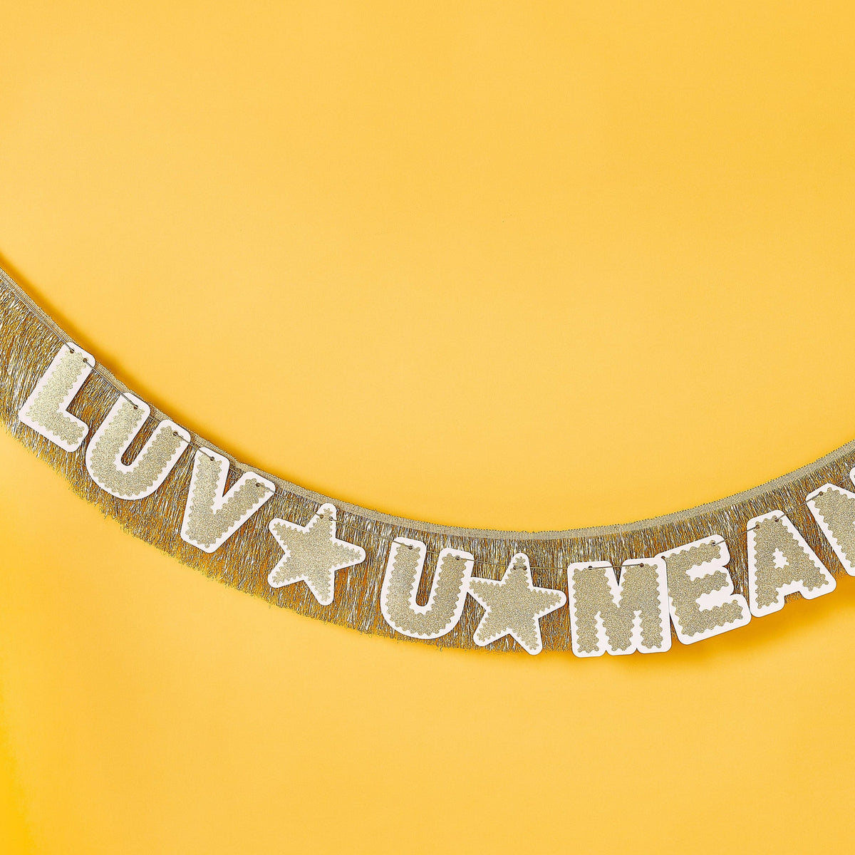 Customizable Gold Fringe Reusable Party Banner