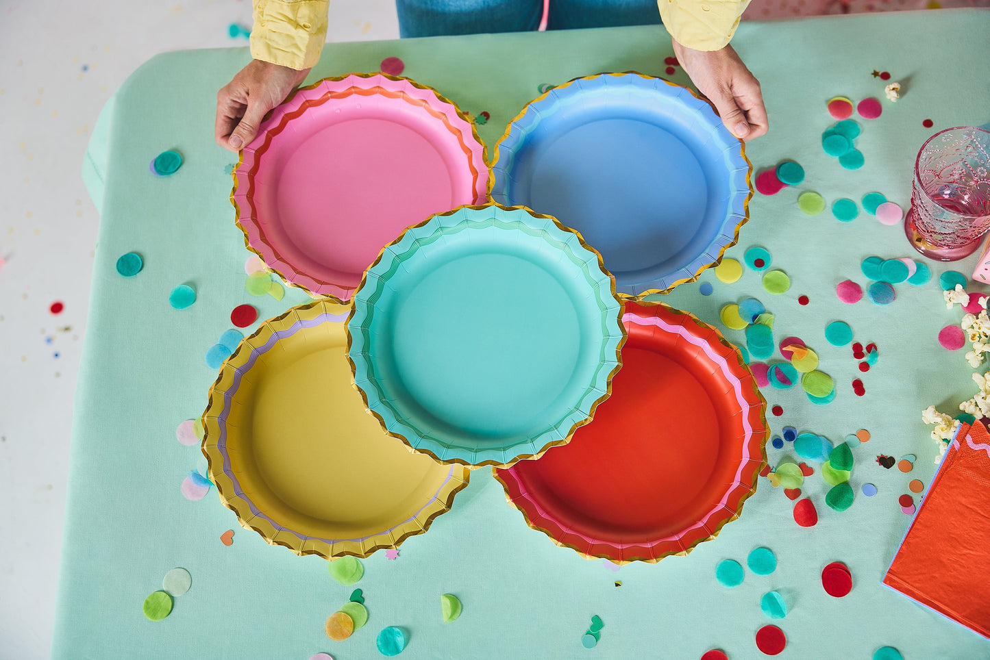Rainbow Ric Rac Assorted Dinner Plates (10 count)
