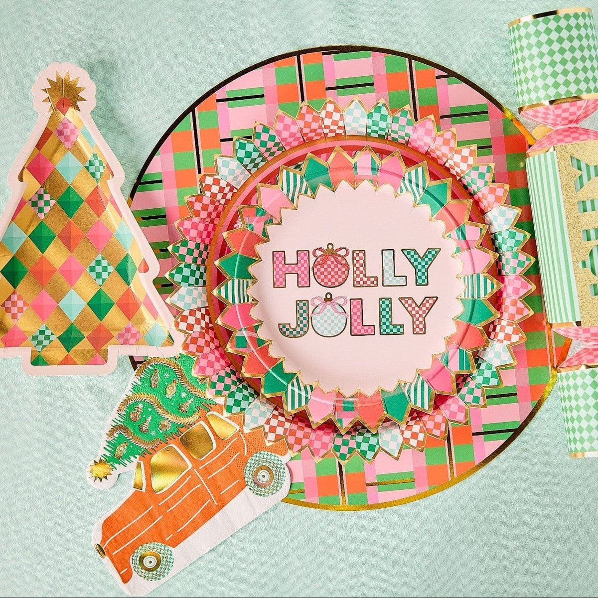 Gold Christmas Tree Dessert Plates (10 count)