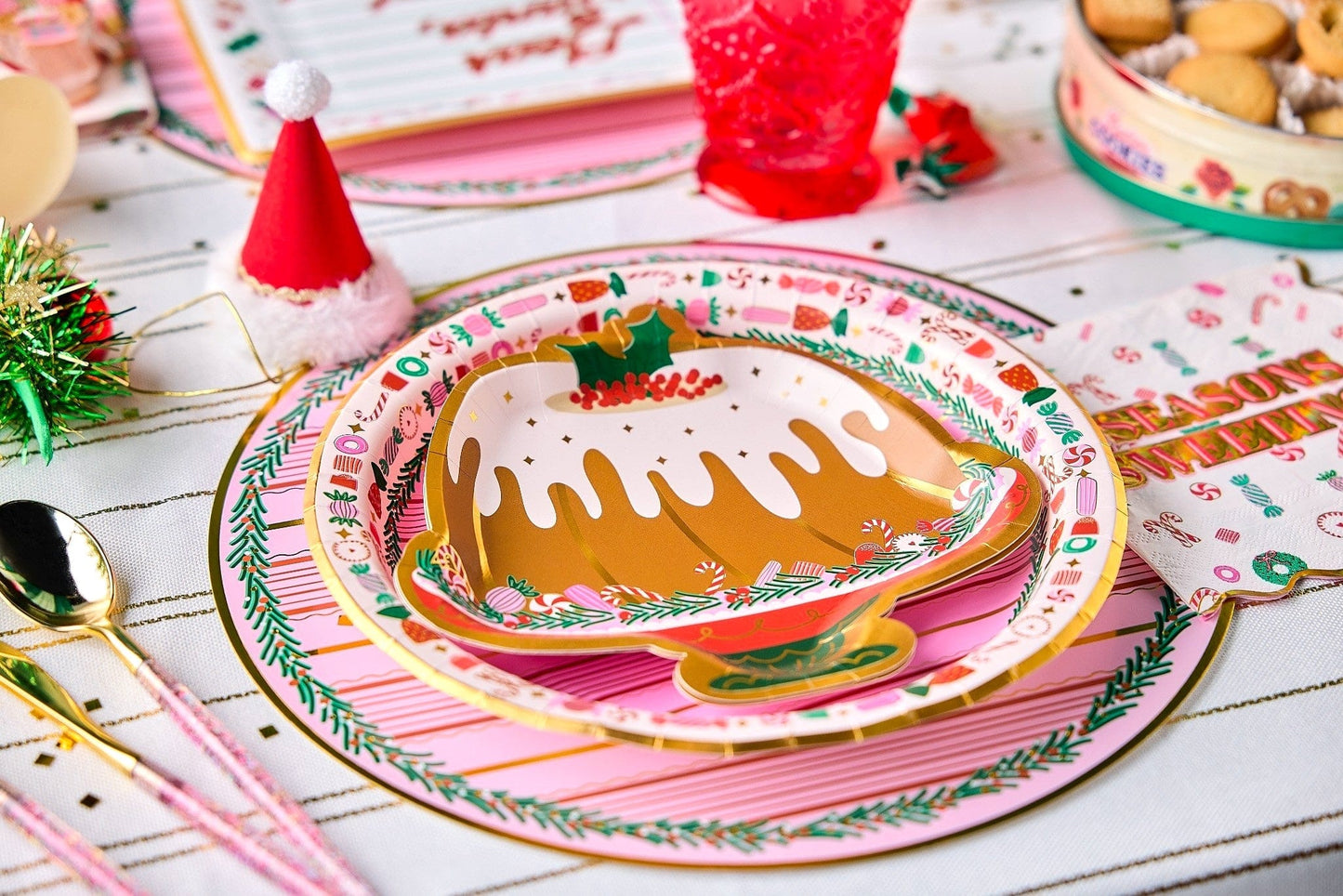 Peppermint Party Christmas Dinner Plates (10 count)
