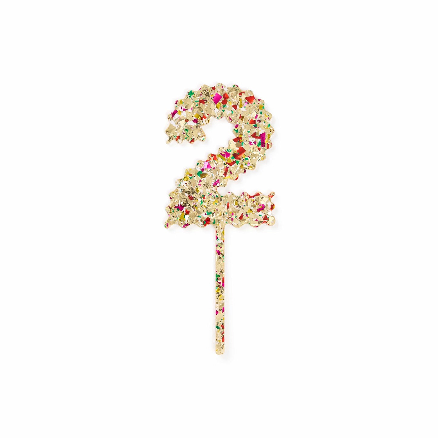 Gold Confetti Number Cake Toppers: 0-9