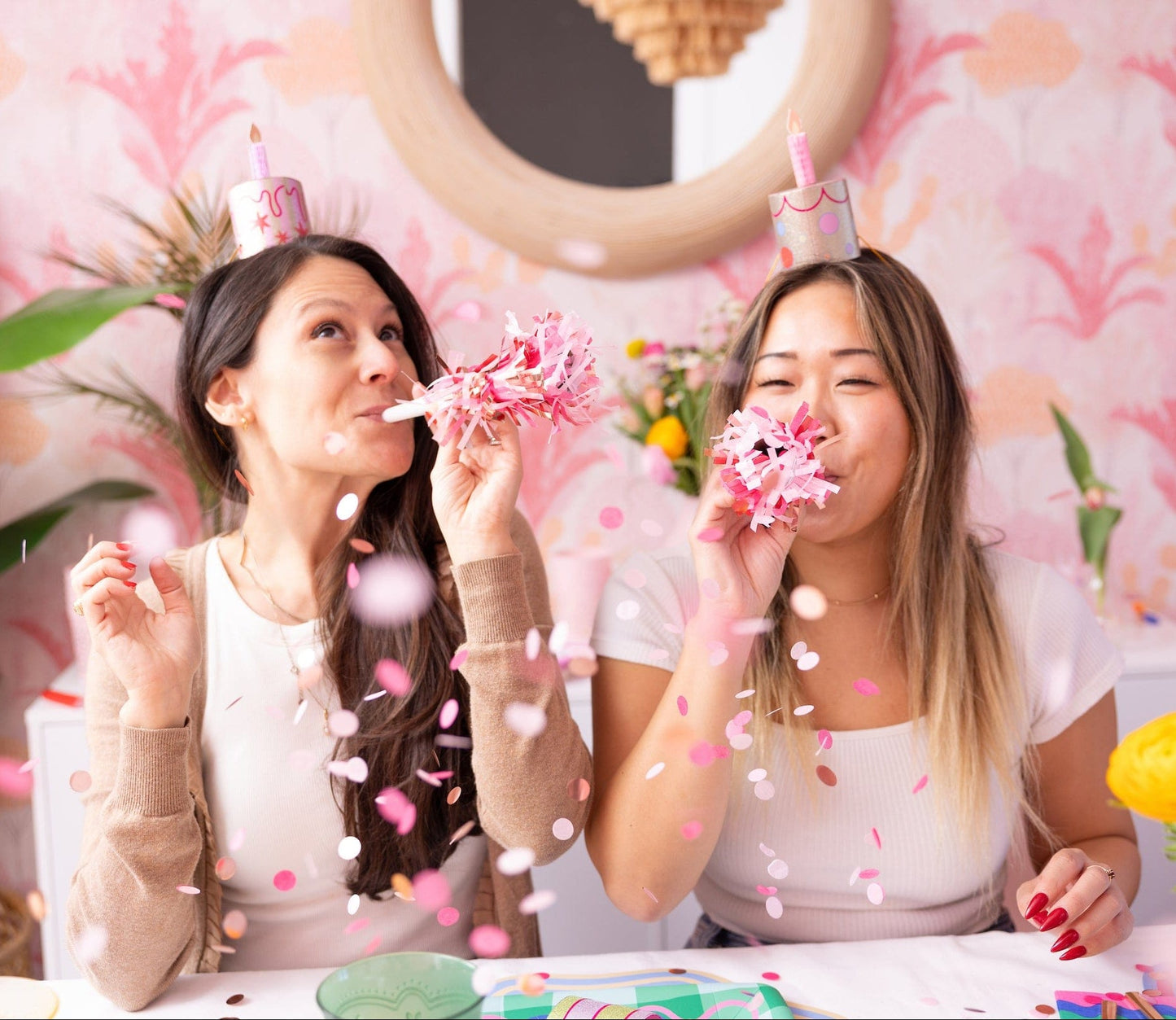 Pop of Pink Confetti Party Blowers (6 ct)