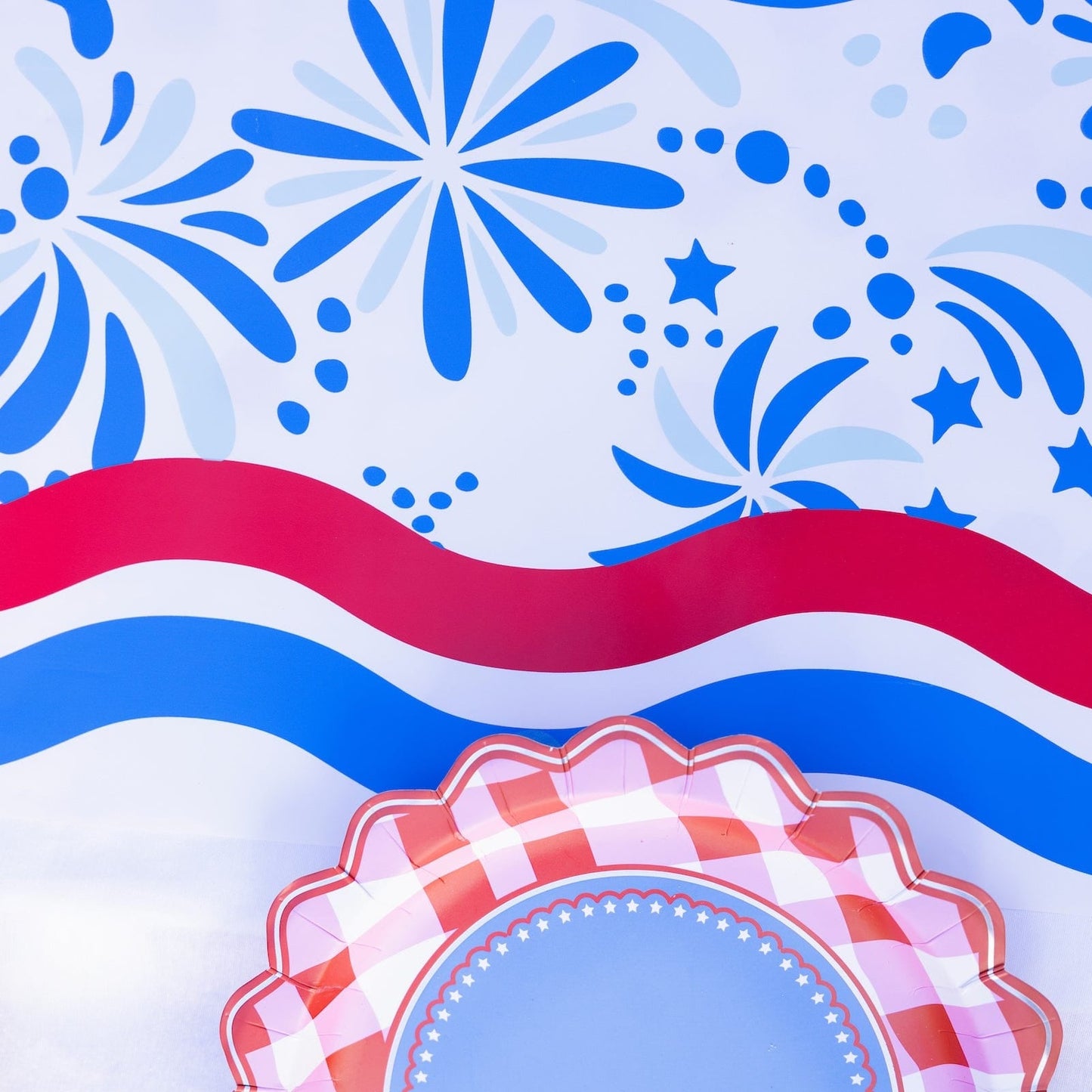Star Spangled Spark Paper Table Runner (25 ft, cut to fit)